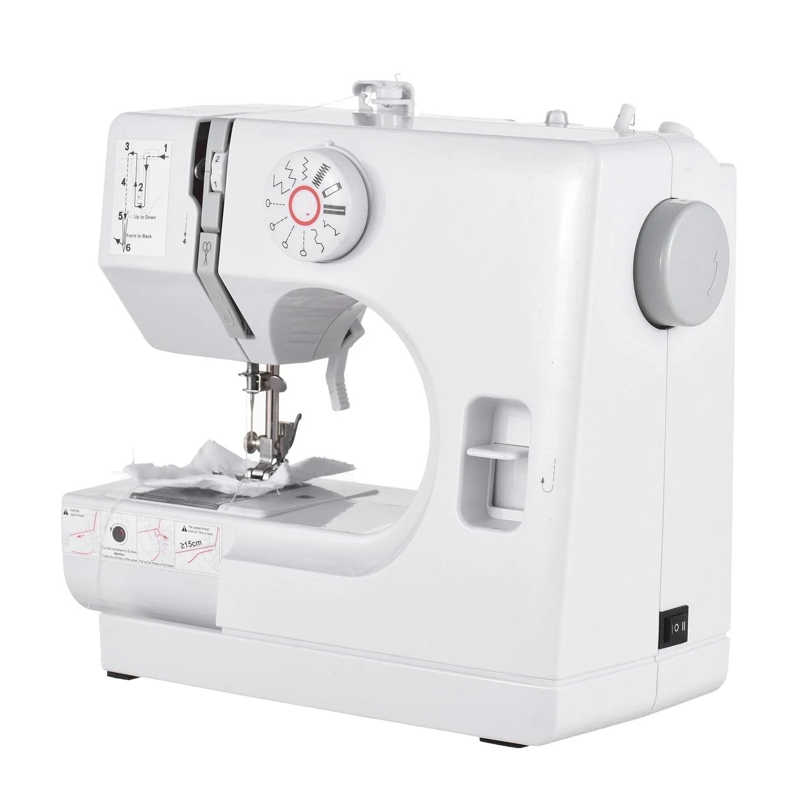 Edede One Color Sewing Machine, Household Sewing Machine Portable Electric Sewing Machines With 12 Built-In Stitch Patterns Light Adjustable Speed Control