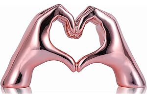 Pink Heart Hand Statue, Charming Home Decor for a Touch of Whimsy