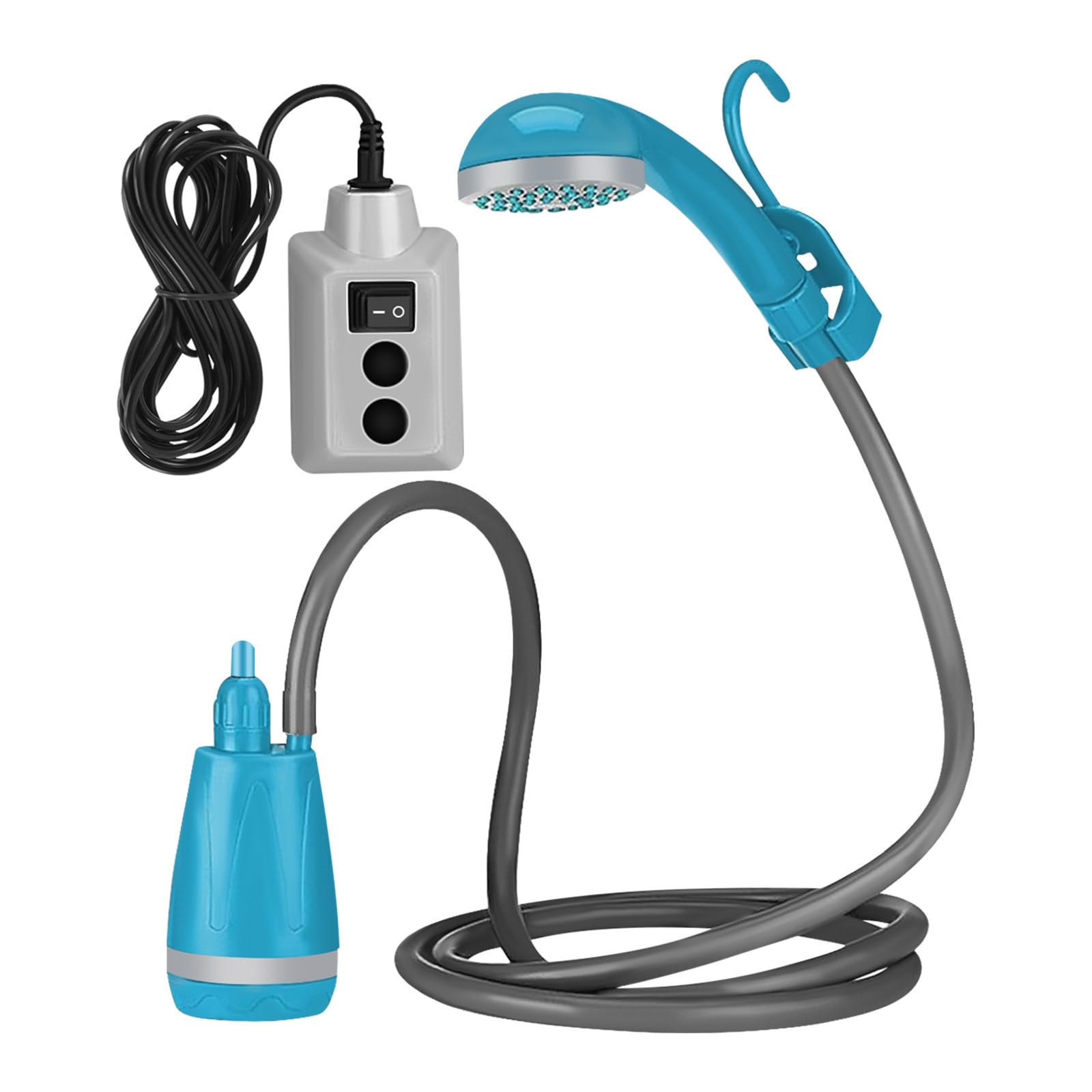 Toddmomy Tragbare Campingdusche mit Wiederaufladbarem Akku Stabilem Wasserfluss und Durchfluss für Outdoor und Camping