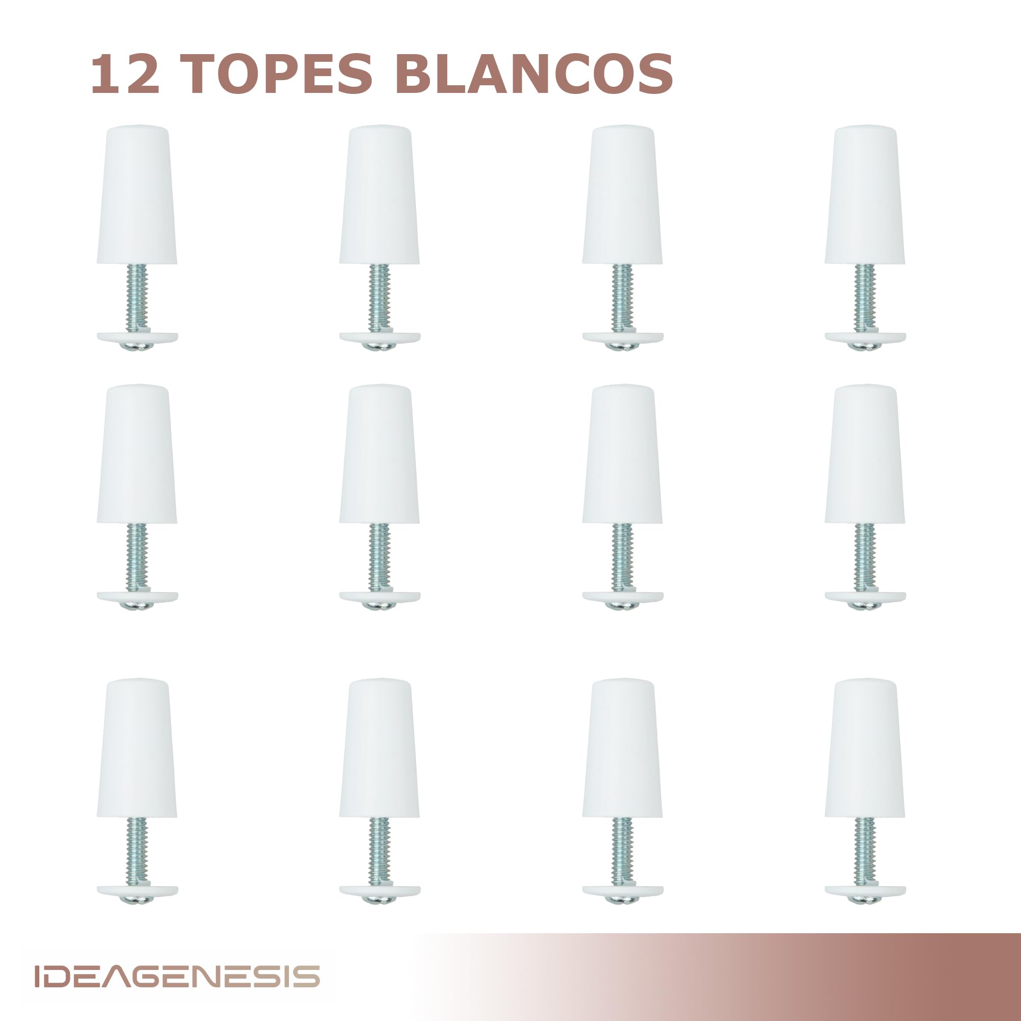 IdeaGenesis - 40 mm Blind Stops for Roller Blinds Made of PVC, Includes everything you need for mounting Washers and Screws. (8, White) - Image 2
