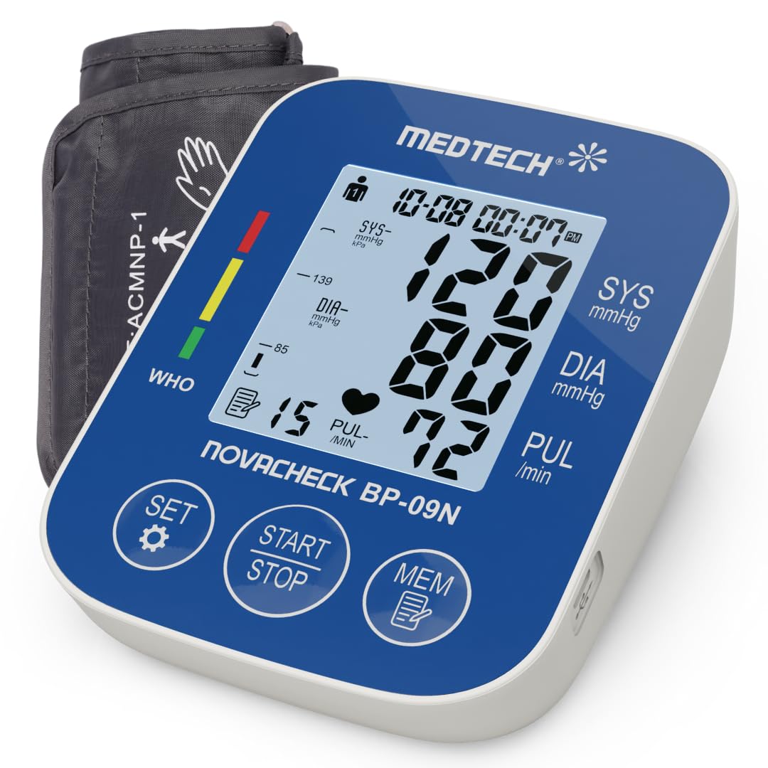 Medtech BP09N Backlight Portable Automatic Digital Blood Pressure BP Monitoring Machine with Smart MDD Technology
