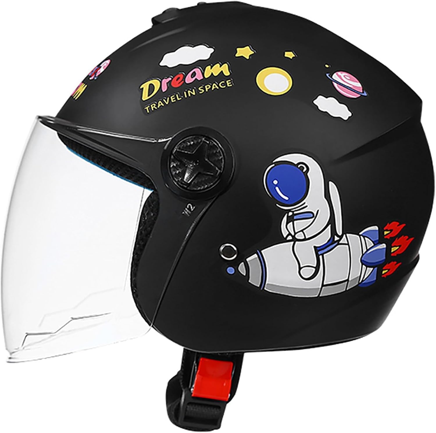 Casco Moto Abierto para Niños | Casco Jet 3/4 para Niños | con Visera Solar | Casco Scooter para Niños | Homologado Según La Norma ECE 22.06 | para Niños Y Niñas De 4 A 15 Años