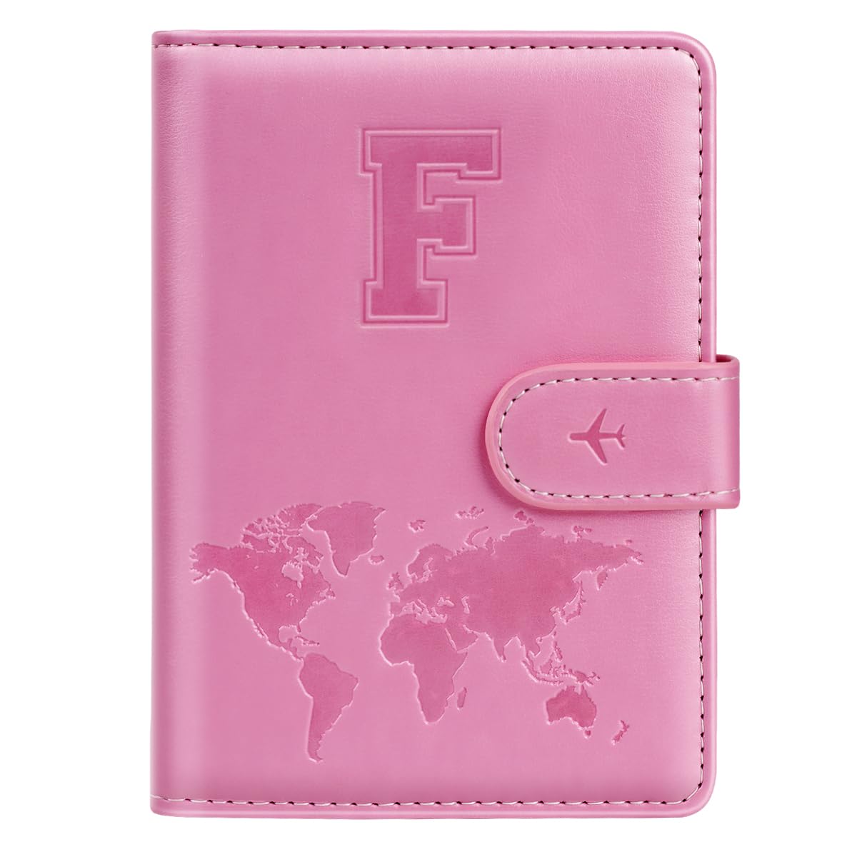 Passport Holder Cover Initail Letter A-Z Travel Wallet 8D Embossed Design RFID Blocking Card Holder Personalized Gift Passport Cover Wallet, Passport Book Holders for Women and Girls, Pink-F, Pink-F-image-36
