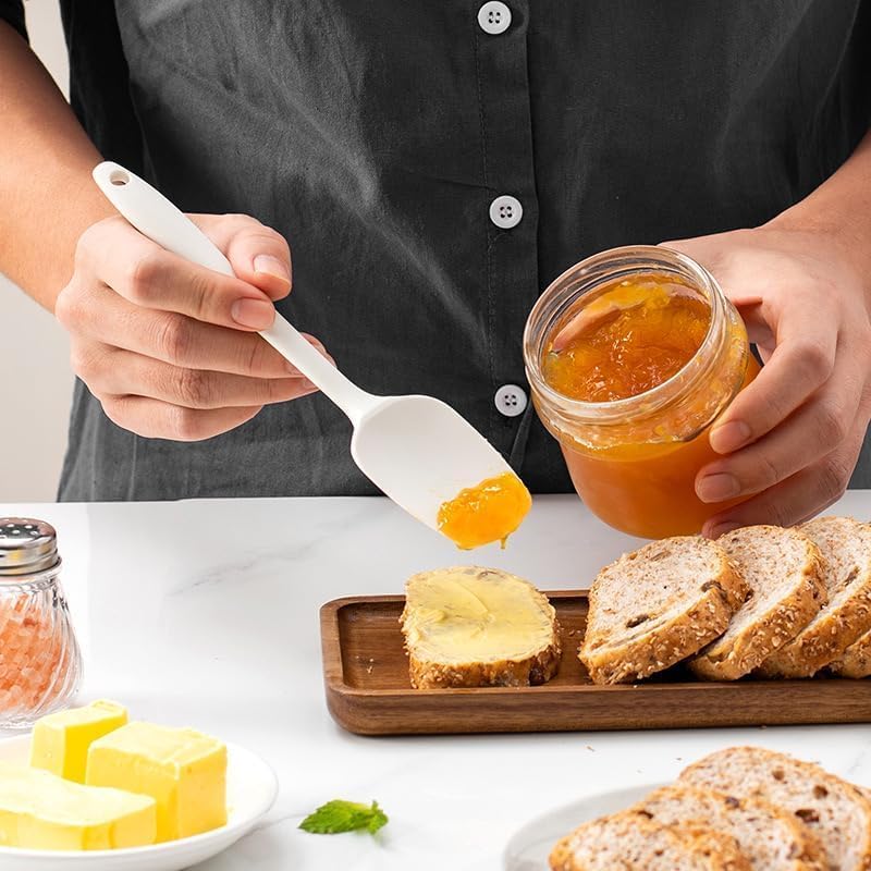 Miniatura 8 de Juego de 6 espátulas de silicona, espátulas de goma de grado alimenticio con agarre ergonómico, espátulas de goma resistentes al calor, juego de