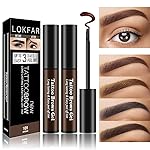 LSxia 2 Pcs Peel Off Eyebrow Gel Set, Natural Color Eye Gel Long-Lasting Waterproof Brow Tattoo, Easy Peel Off Brow Makeup - Up To 3 Days (Brown)