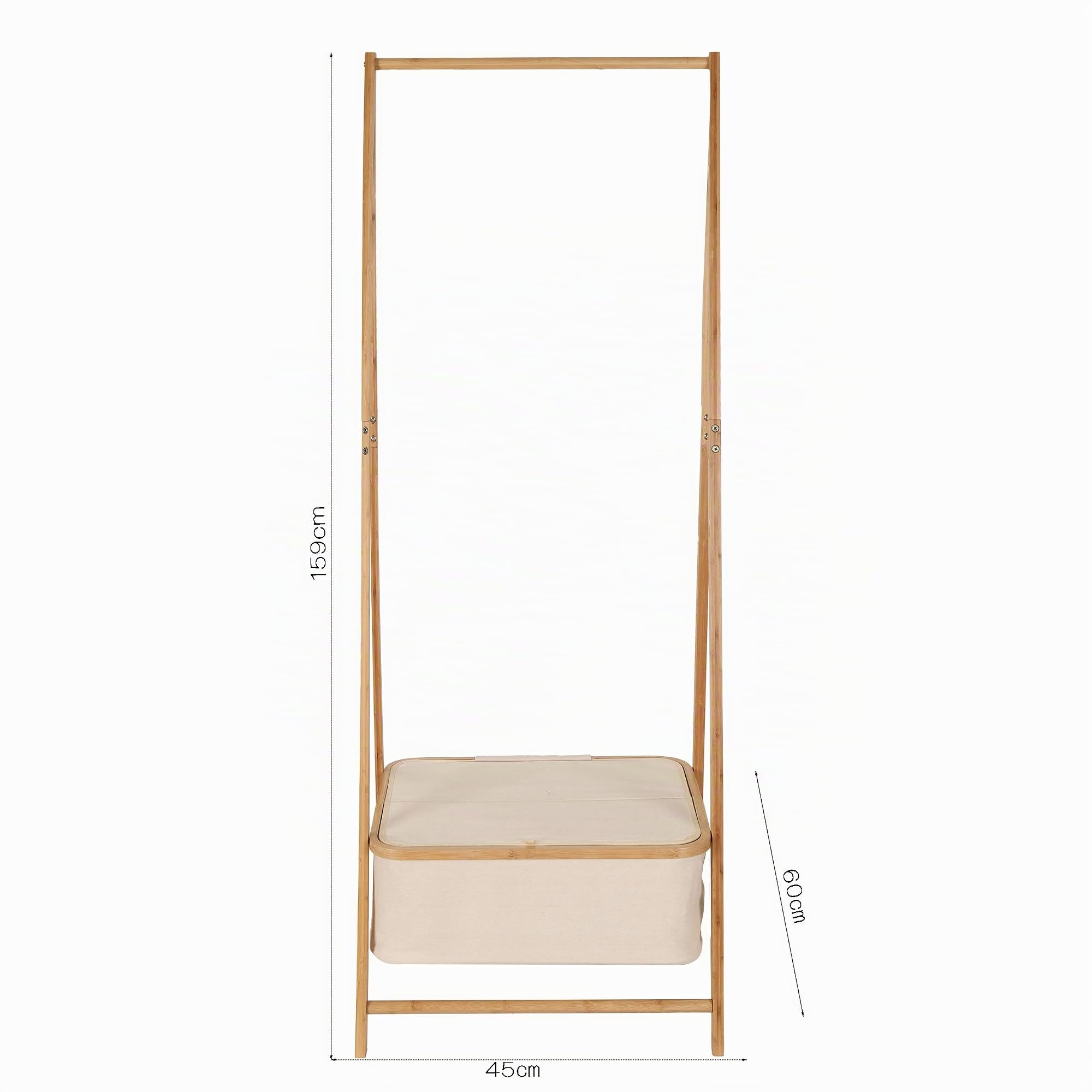 Lumaland Kleiderständer aus Bambus 159 x 60 x 45 cm Beige