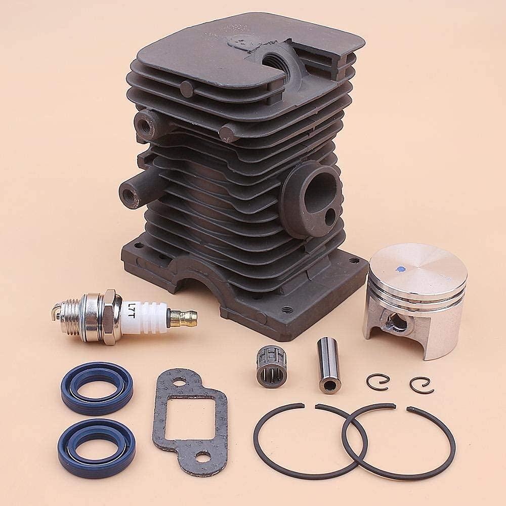 Kit de pistón de Cilindro de 37 mm Compatible con Stihl MS170 017 MS 170 Junta de silenciador Sello de Aceite Cojinete Bujía Motosierra 1130020 1204