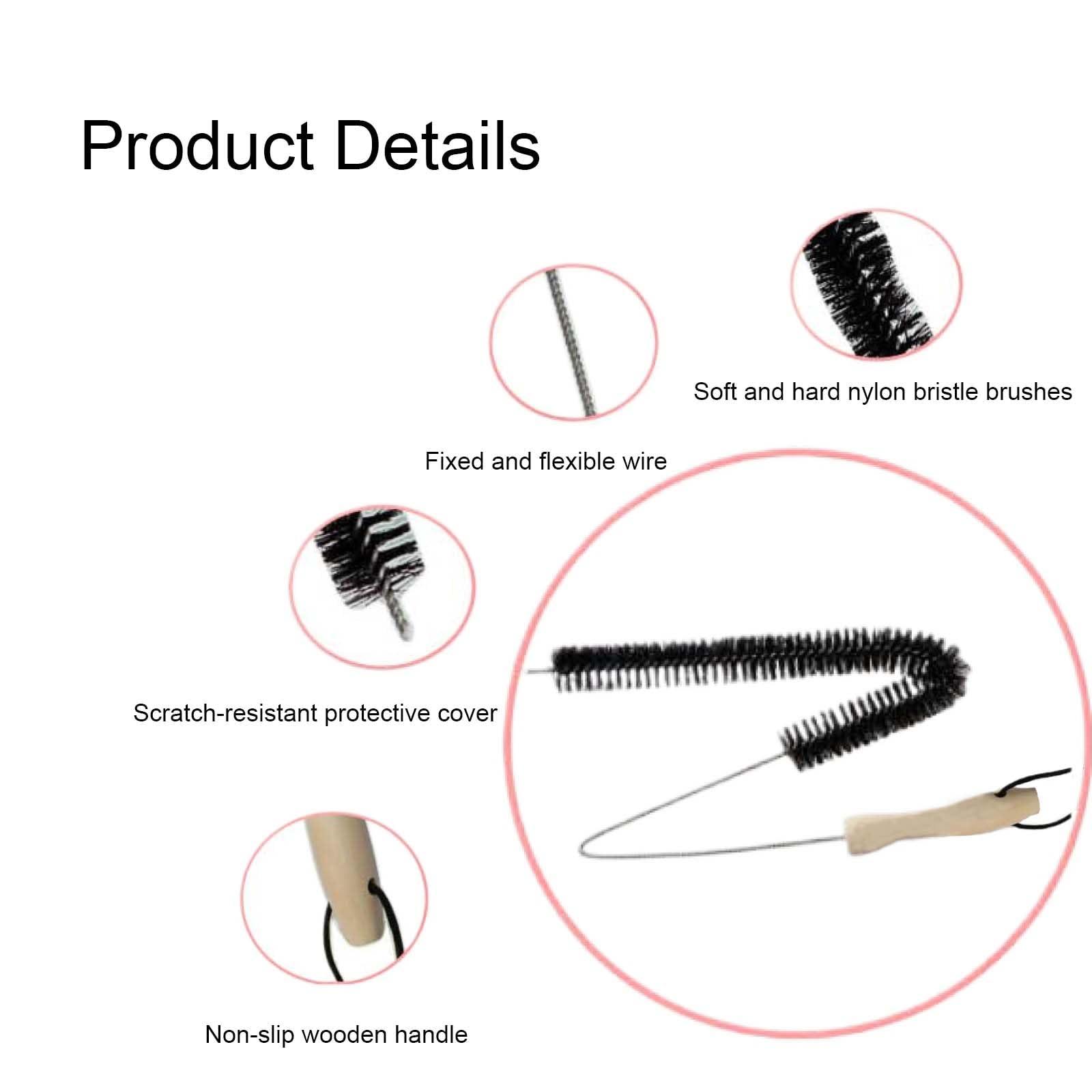 UmeHome Dryer Vent Cleaning Brush - Lint Removal Cleaner Tool, LongFlexible with Wood Handle (28.7 Inches)