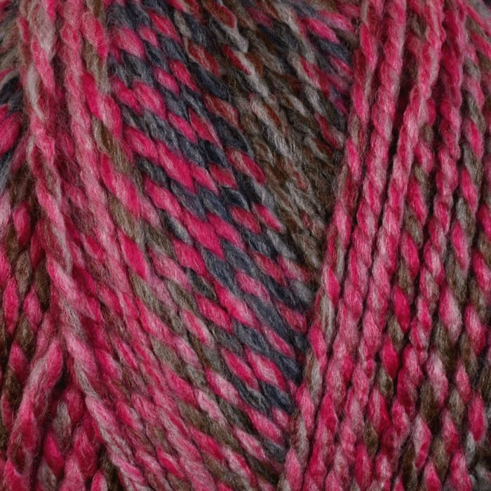 WoolCraft Pebble Chunky Knitting & Crochet Yarn, Great Value Yarn with 36 Colour Combinations in The Range, 100% Acrylic, 320 Metres, 200g Balls, Single Ball, Tropical Twist