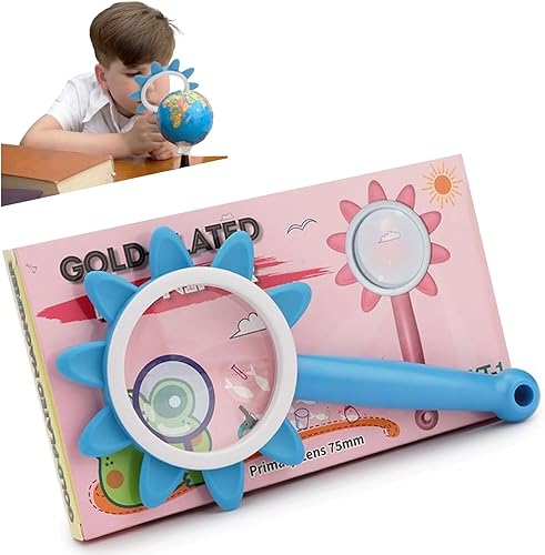 Rongon Kids Magnifying Glasses 10X Children Reading Magnifiers Outdoor Exploration Tools for Kids Childs to Read, Exploring Nature, Inquiring Science