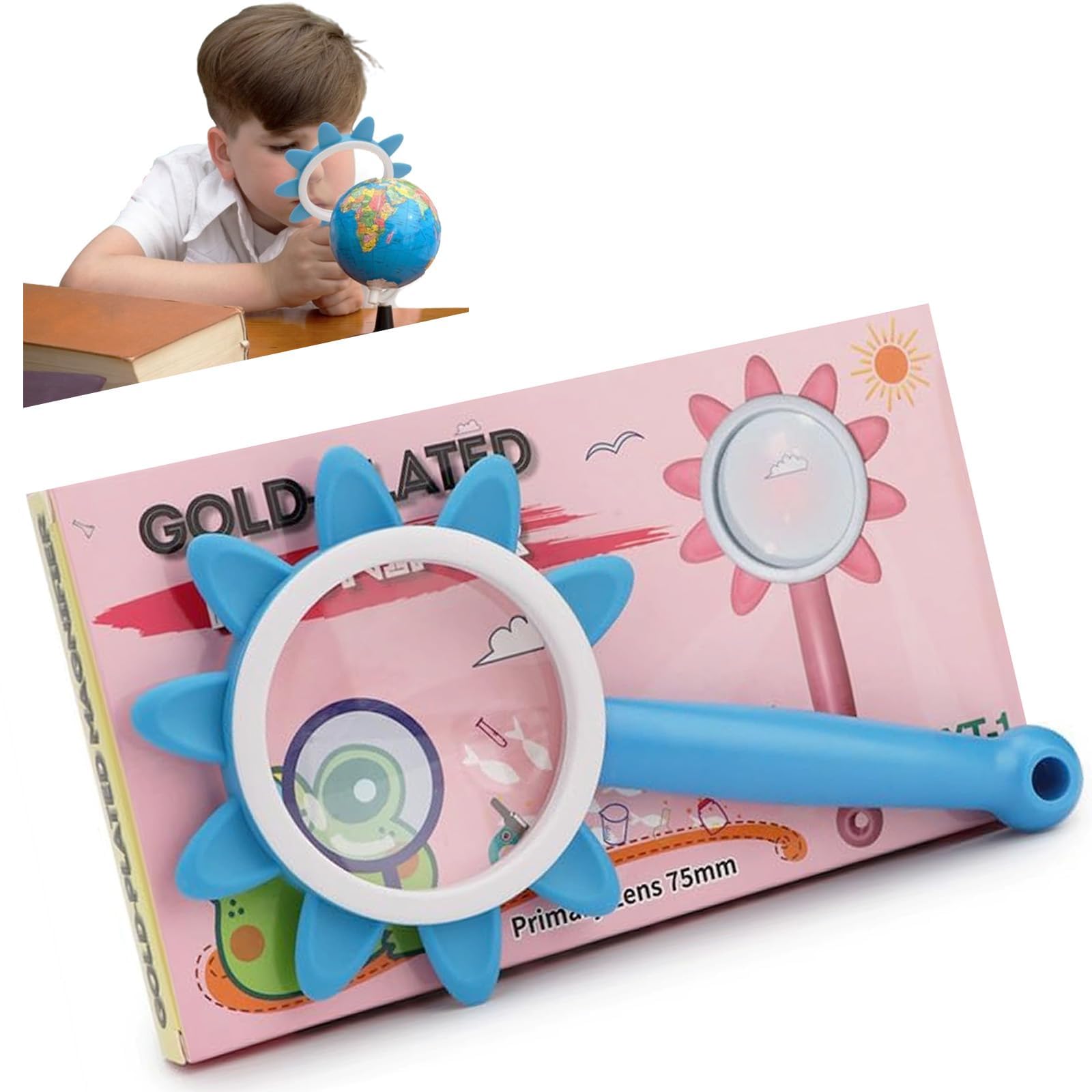 Magnifying Glass - 10X Handheld Reading Magnifier for Kids and Seniors