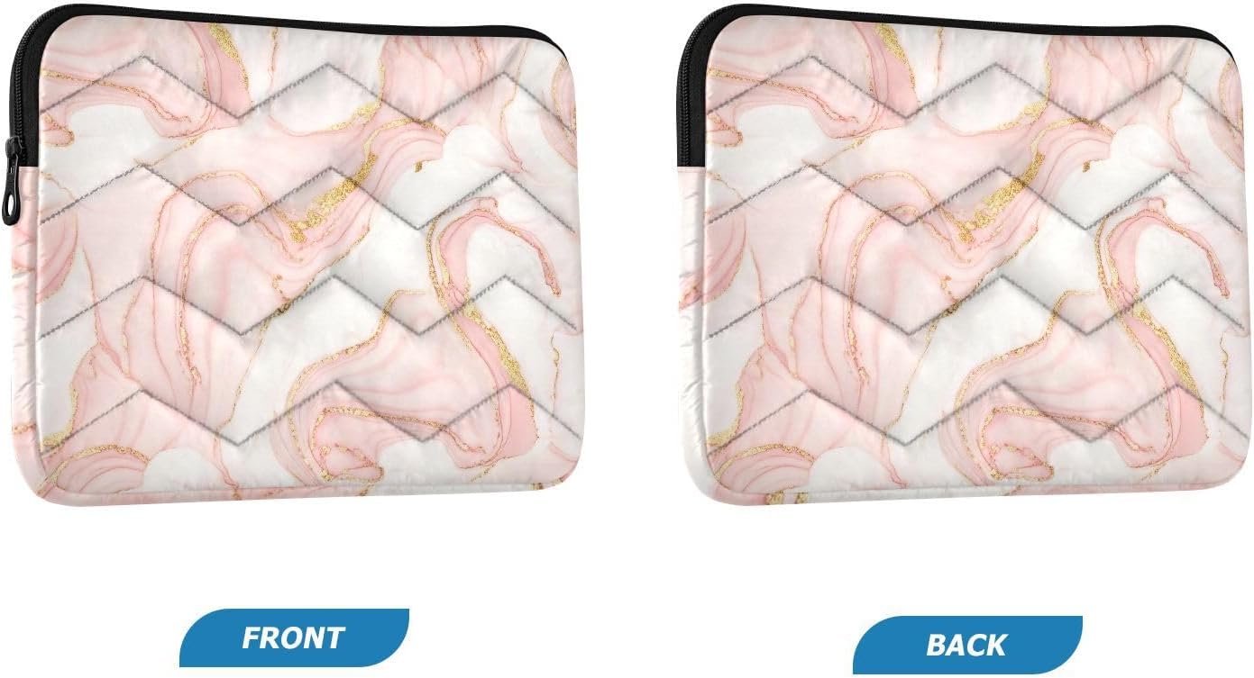 Marble Pink White Quilted Notebook Sleeve image 2