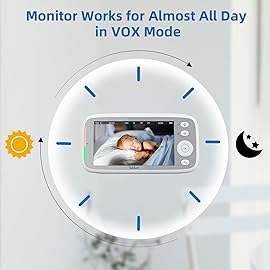 TakTark 5 HD 720P Baby Monitors, Video Baby Monitor with 2 Cameras and Audio, Night Light, 960ft Range, 2 Way Audio, Digital Zoom, Night Vision, VOX Sound Detection, Ideal for New Parent