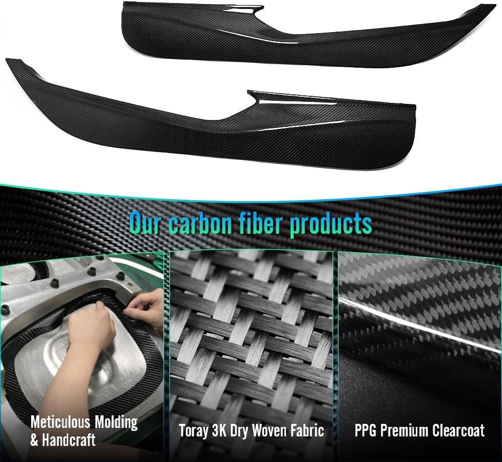 Genuine Carbon Door Anti Kick Protective Cover for Corvette C8 Z06 Z51 2020 2021 2022 2023 2024 2025 2026 Coupe Convertible Stingray,Carbon Door Anti-Collision Panel Trim