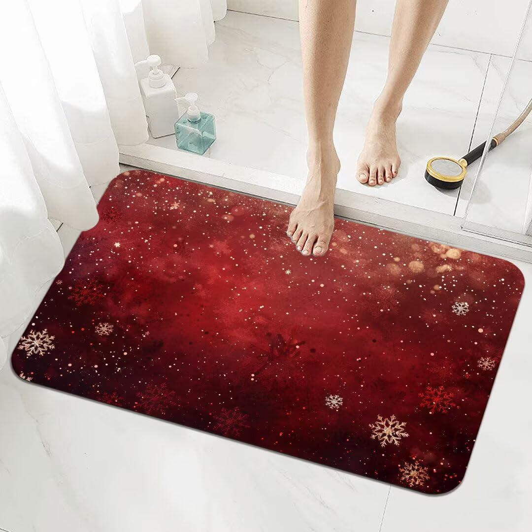 Badezimmerteppich Groß Schnelltrocknend Badteppich 160x230cm Rutschfester Badematte Red Absorbierender Duschvorleger Waschbar Badvorleger Dünn Bath Bathroom Mat Fußmatten Toilette Badewanne 5-920