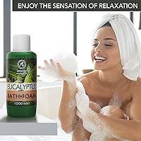 Vista 5 de Espuma de baño con aceite esencial de eucalipto, 34 onzas líquidas, cuidado corporal, buen sueño, belleza, baño, cuidado corporal, bienestar