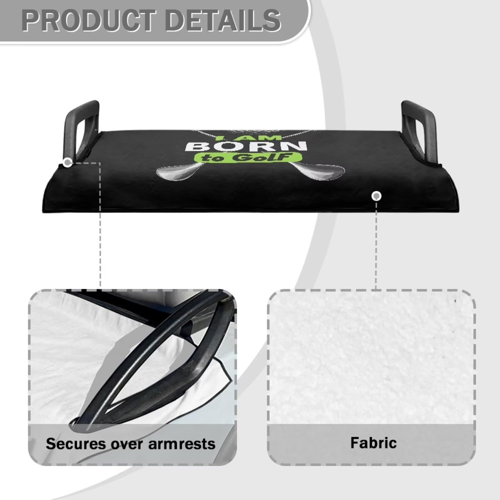 Wanyint Coprisedile per golf cart leggero, accessorio universale per EZGO Yamaha Club Cars e altri golf cart a 2 posti, Born to Golf