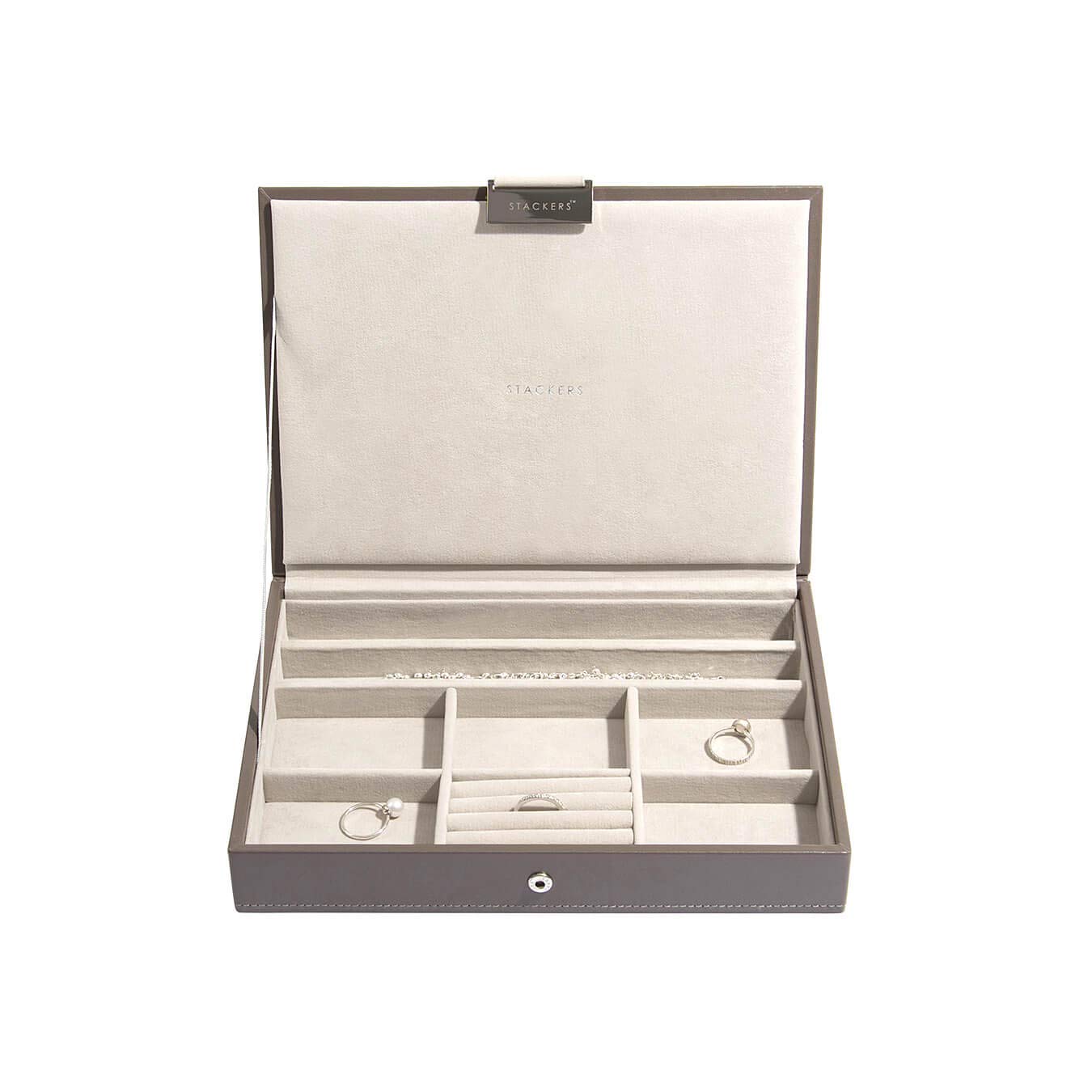 Stackers Nerzgrau Klassisch Schmuckschatulle Deckel