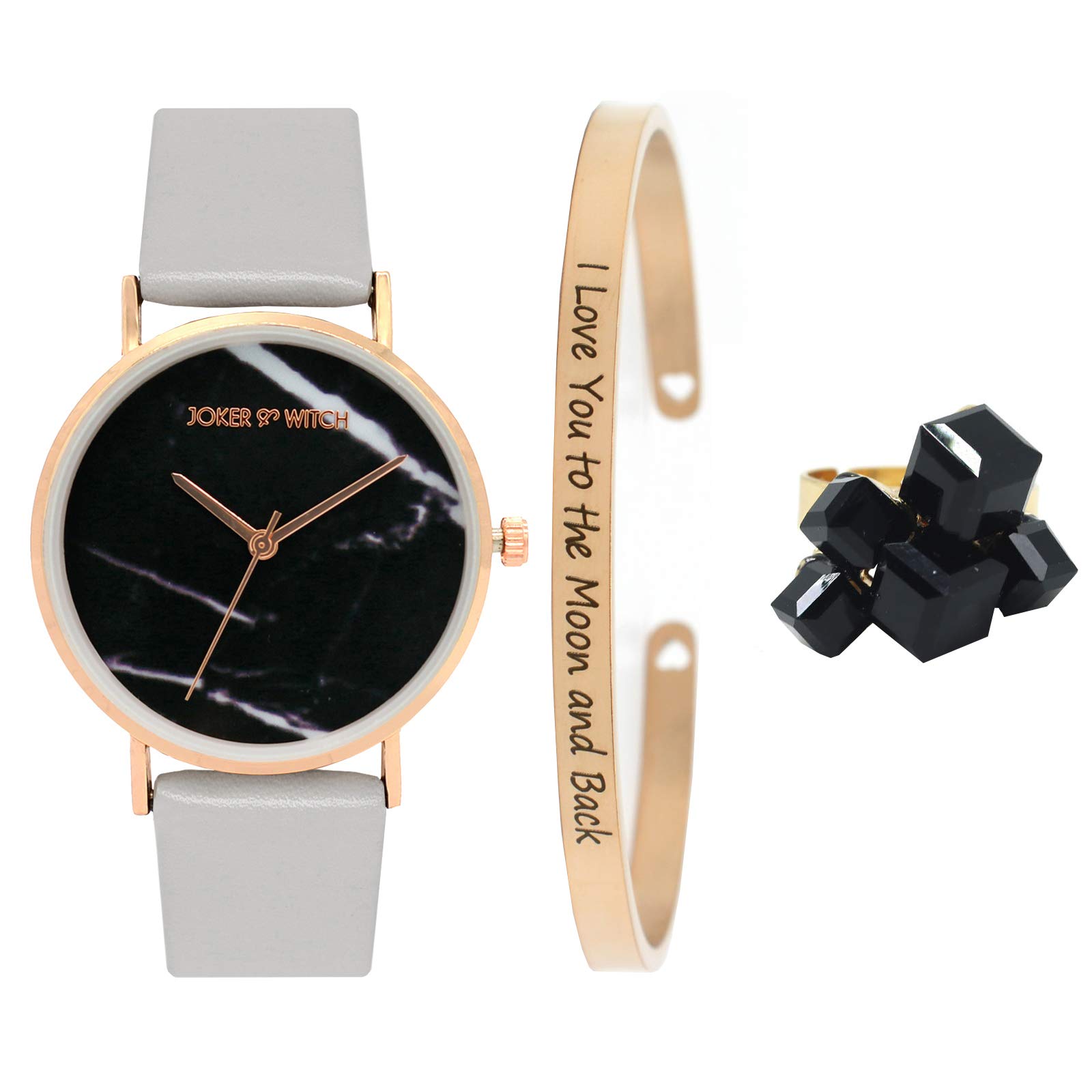 Joker & Witch Synthetic Be Kind Rosegold Love Triangle Analogue Black Dial Watch For Women, Band Color:Gray (B08PRTZ5H9) Amazon Price History, Amazon Price Tracker