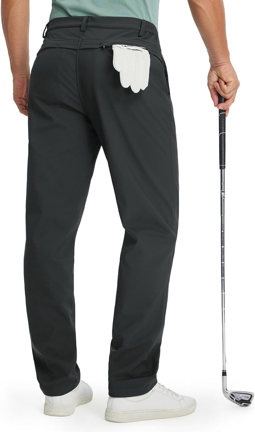 M MAELREG Men's Fleece Lined Pants 30"/32"/34" Winter Warm Golf Work Mens Dress Pants Water Resistant for Casual with Pockets - Image 2