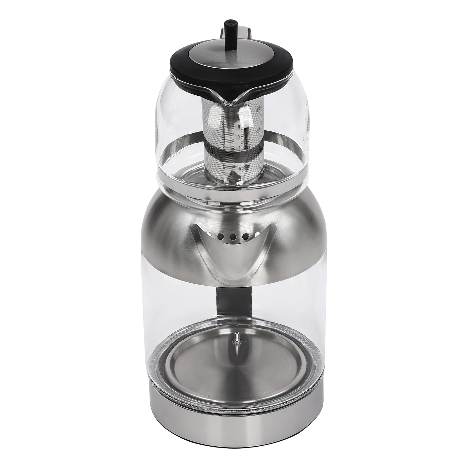 Doppelter Wasserkocher Teekocher, Tragbarer Glas Heißwasserkocher mit Temperaturregelung, für Büros, Hotels, Wohnungen, Hausgebrauch (2.5L Großen Wasserkochers+1L Kleinen Teekanne)