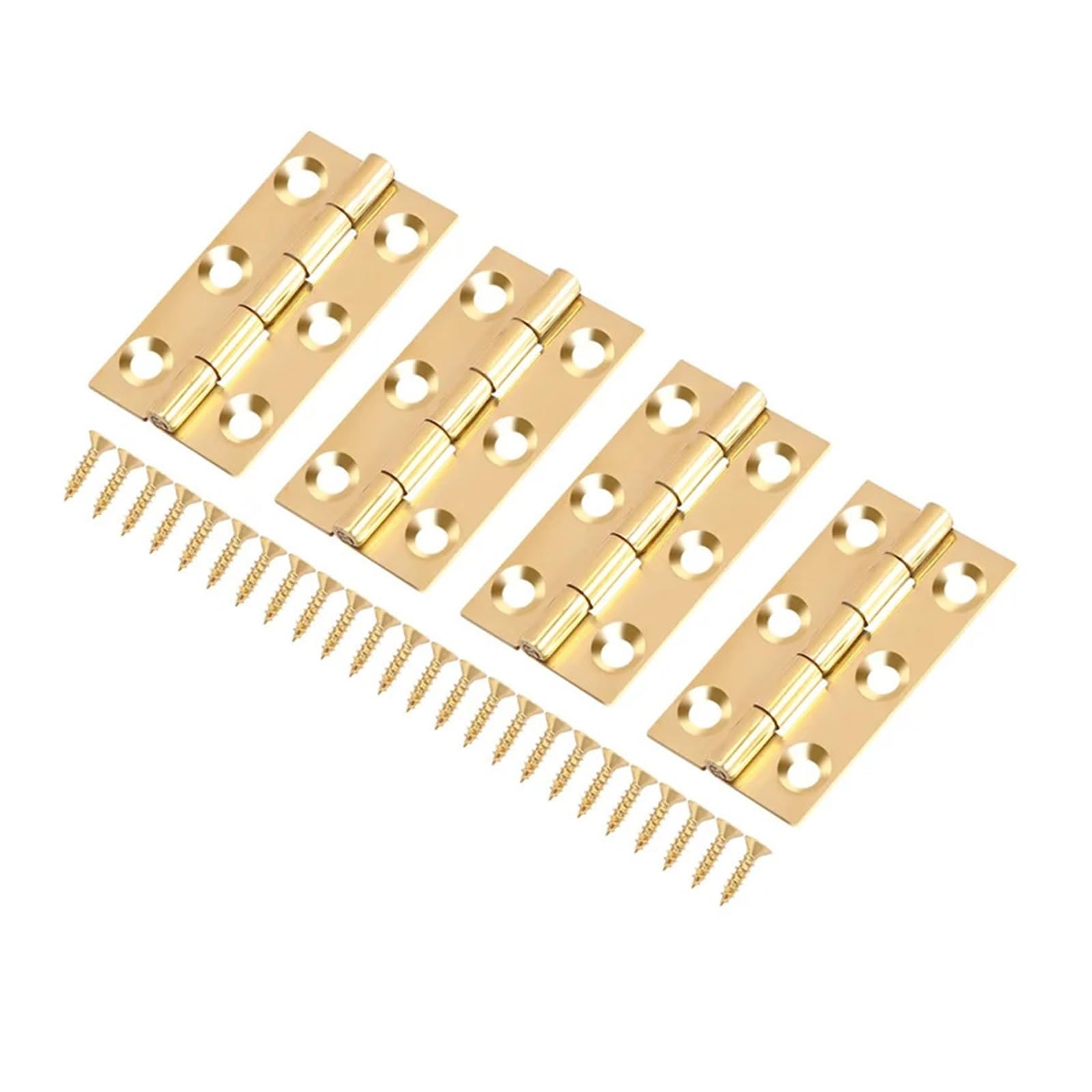 Ujzgbxqvshm Gold Folding Door Hinge,Exquisite 4Pcs Solid Thickening Brass Cabinet Doors With Screws