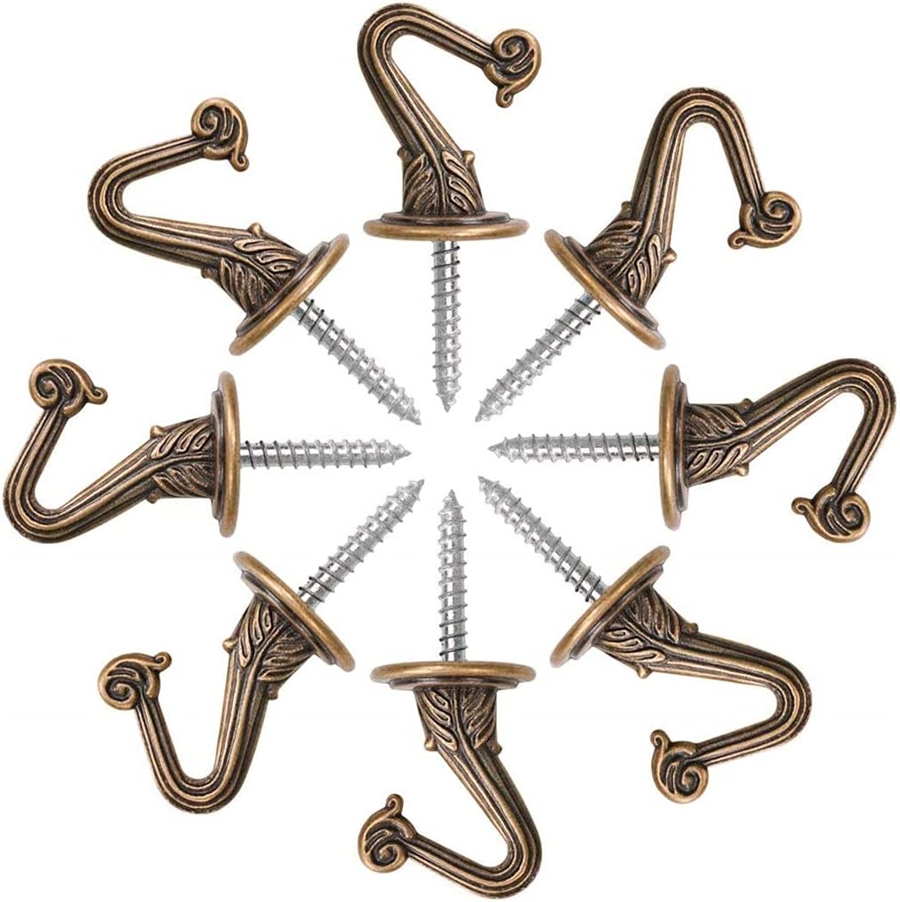 8 Sets Metal Ceiling Hooks, Heavy Duty Swag Hooks with Steel Screws/Bolts and Toggle Wings, Wall Hooks, Kitchen Hooks