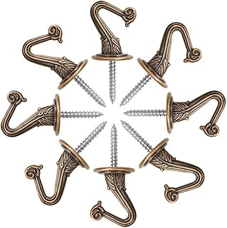 TBIIEXFL 8 Sets Metal Ceiling Hooks, Heavy Duty Swag Hooks with Steel Screws/Bolts and Toggle Wings, Wall Hooks, Kitchen Hooks