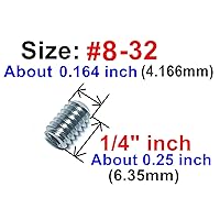 Vista 3 de Juego de 50 tornillos prisioneros 8-32 x 1/4 pulgada de acero inoxidable 304 con cabeza Allen hexagonal y cavidad hexagonal con llave Allen de 5/64
