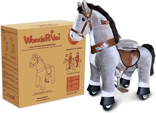 Miniatura 29 de WondeRides Caballo de juguete para pasear a caballo, tamaño M 4 para edades de 4 a 9 años (36 pulgadas de altura), unicornio mecánico con ruedas