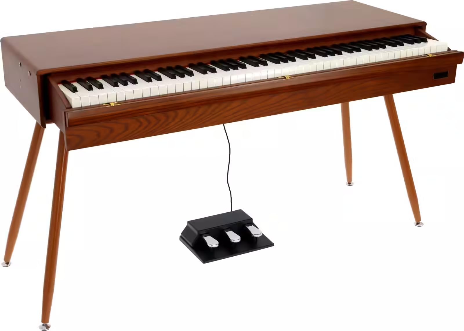 Woodbrass VP20 Piano Numérique Vintage 88 Touches Toucher Lourd à Marteaux Progressifs – Son DSP, Polyphonie 128 Notes, Triple Pédale, Audio & MIDI, USB-MIDI, Clavier Meuble Salon Pianiste
