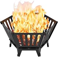 WAALIJI 22.5" Portable Hexagon Smokeless Fire Pit with Bag - Patented Vent Design for Camping, Patio, Backyard Bonfires