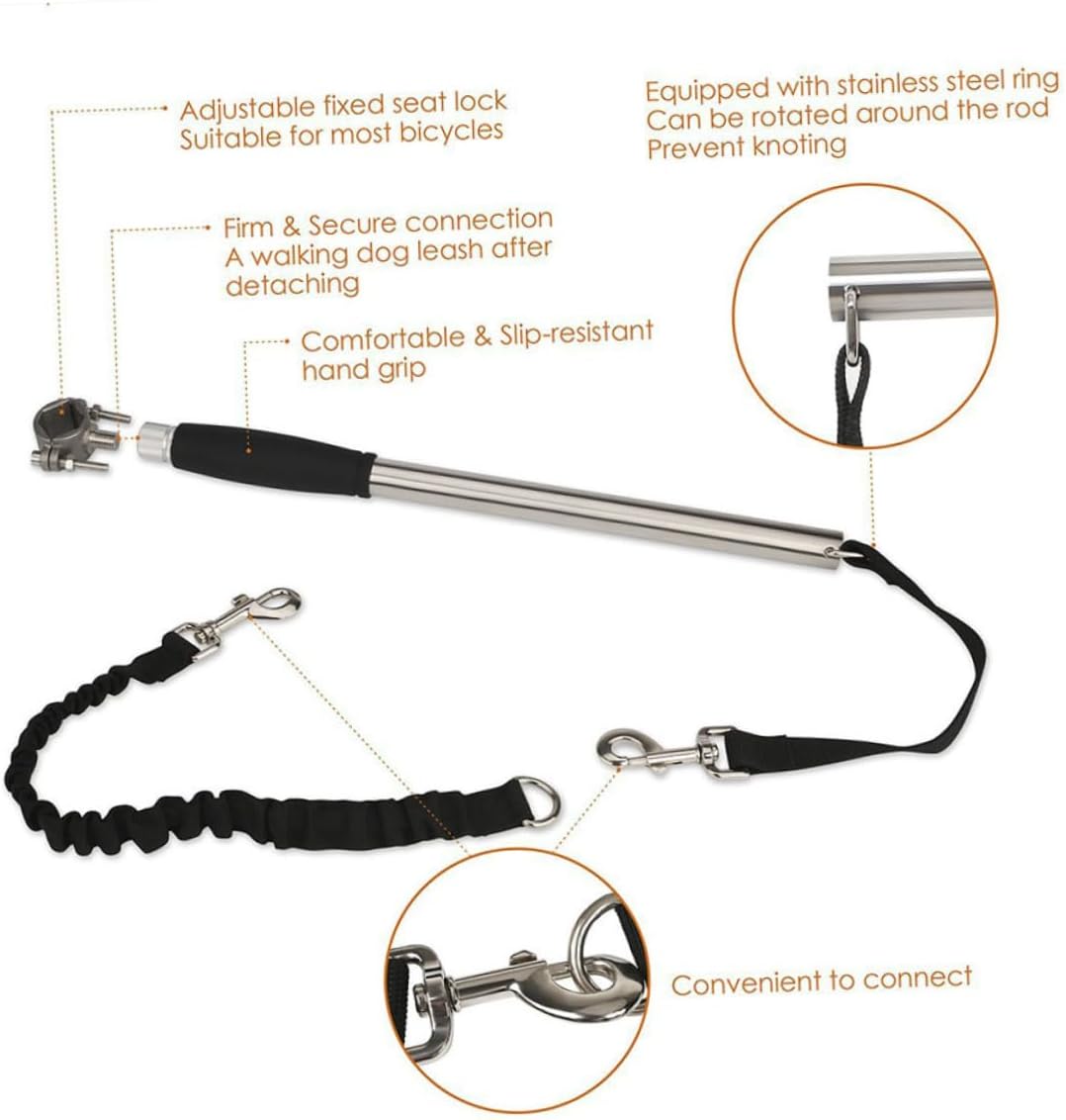 BESPORTBLE Hands Dog Running Leash Pet for Biking and Exercising Easy to Install Design for Daily Walks for Active Dogs and Training Sessions