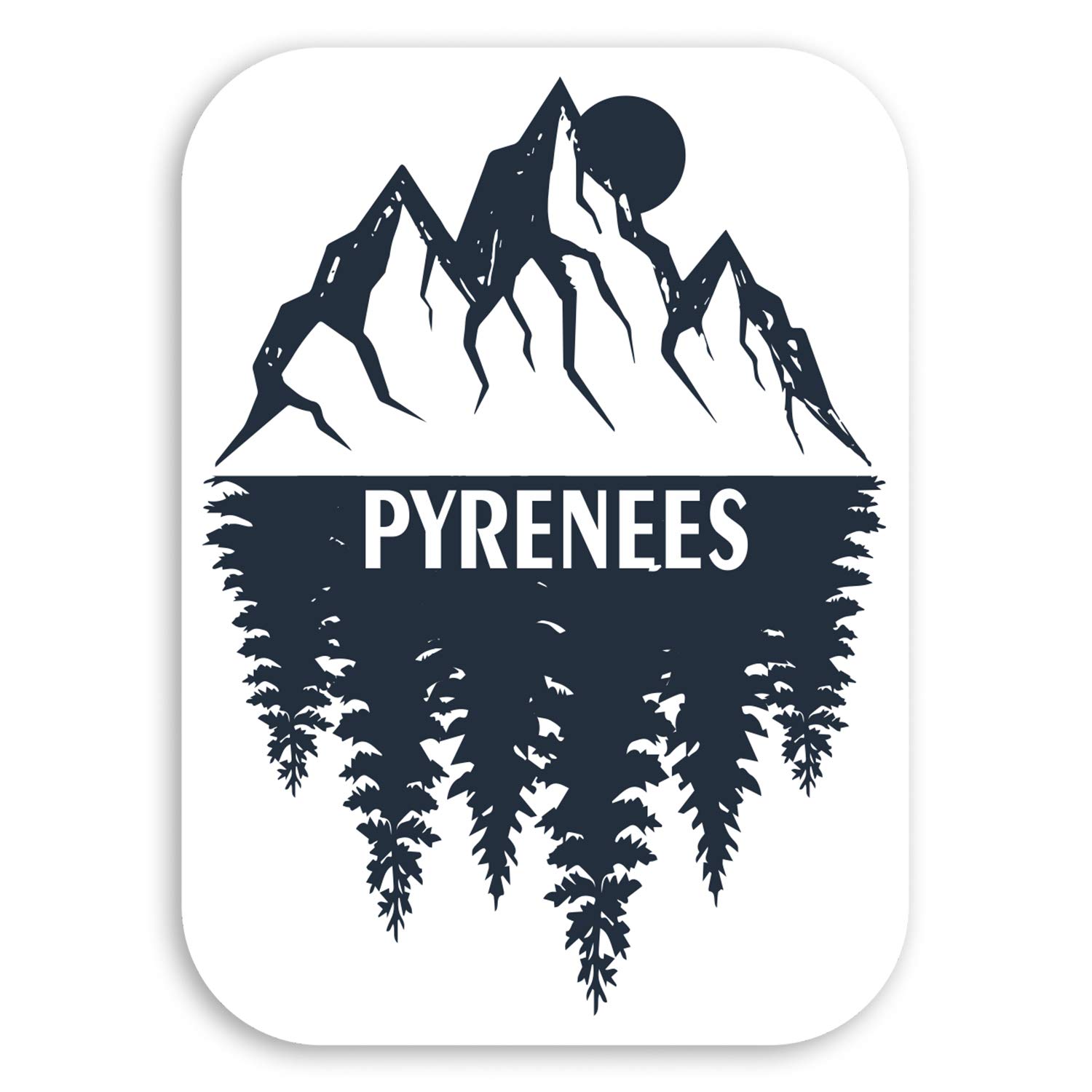 Destination Vinyl Ltd Multi 2 X 10Cm Pyrenees Vinyl Stickers - France Spain Travel Luggage Sticker #30557 (10Cm Tall)
