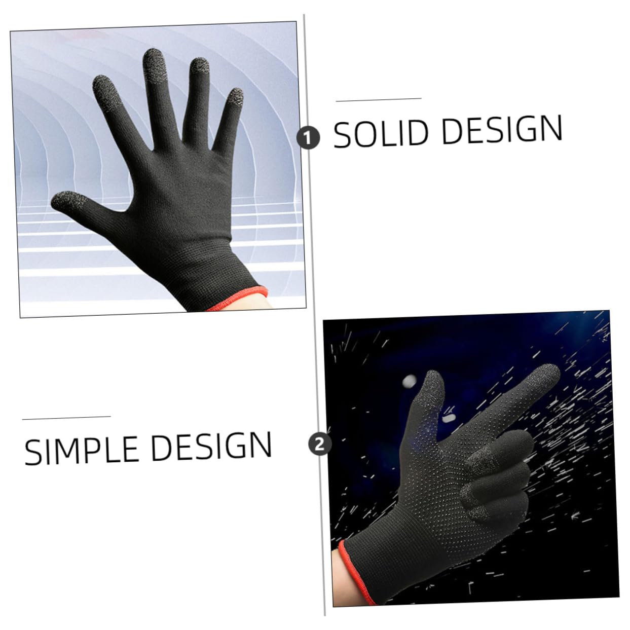 FOMIYES Elastic Touchscreen Gloves Mobile Game Gloves Climbing Non-slip Skin-friendly