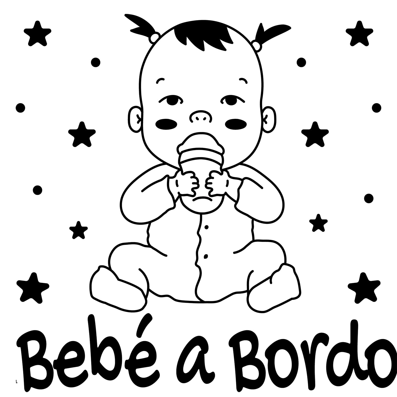 Pegatina Bebé a Bordo. Adhesivo vinilo para coche o moto. Sticker (Baby On Board, Baby In Car) (41.Bebé niño triángulo) — view 7