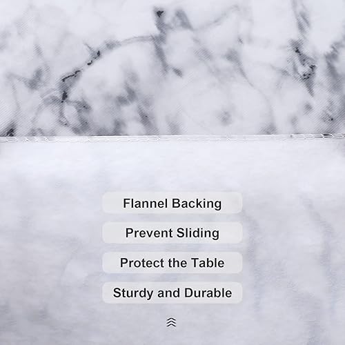 Miniatura 10 de Vonabem Mantel rectangular de PVC 100% impermeable, cubierta de mantel de vinilo con reverso de franela, a prueba de aceite, a prueba de derrames,