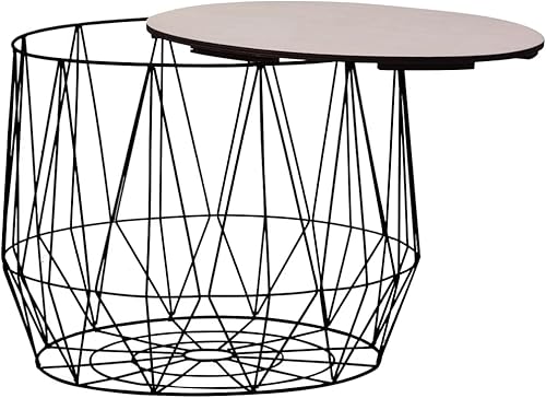 Miniatura 29 de 1 mesa auxiliar con marco de metal, mesa auxiliar blanca para sala de estar, hogar, oficina, 18.5 x 22.4 pulgadas Blanco,Negro