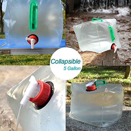 5 Gallon Collapsible Water Container by SUNDERPOWER, Portable WaterStorage Carrier Bag, Emergency Water Storage Carrier Jug for Outdoors Hiking Backpack 