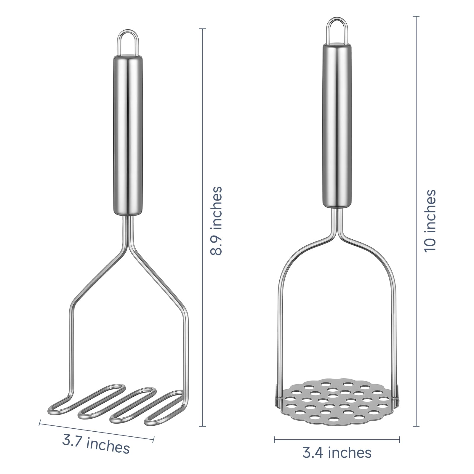 Stainless Steel Masher Set - 2 Styles for Easy Mashing -2 Stainless Steel Masher Set - 2 Styles for Easy Mashing -2