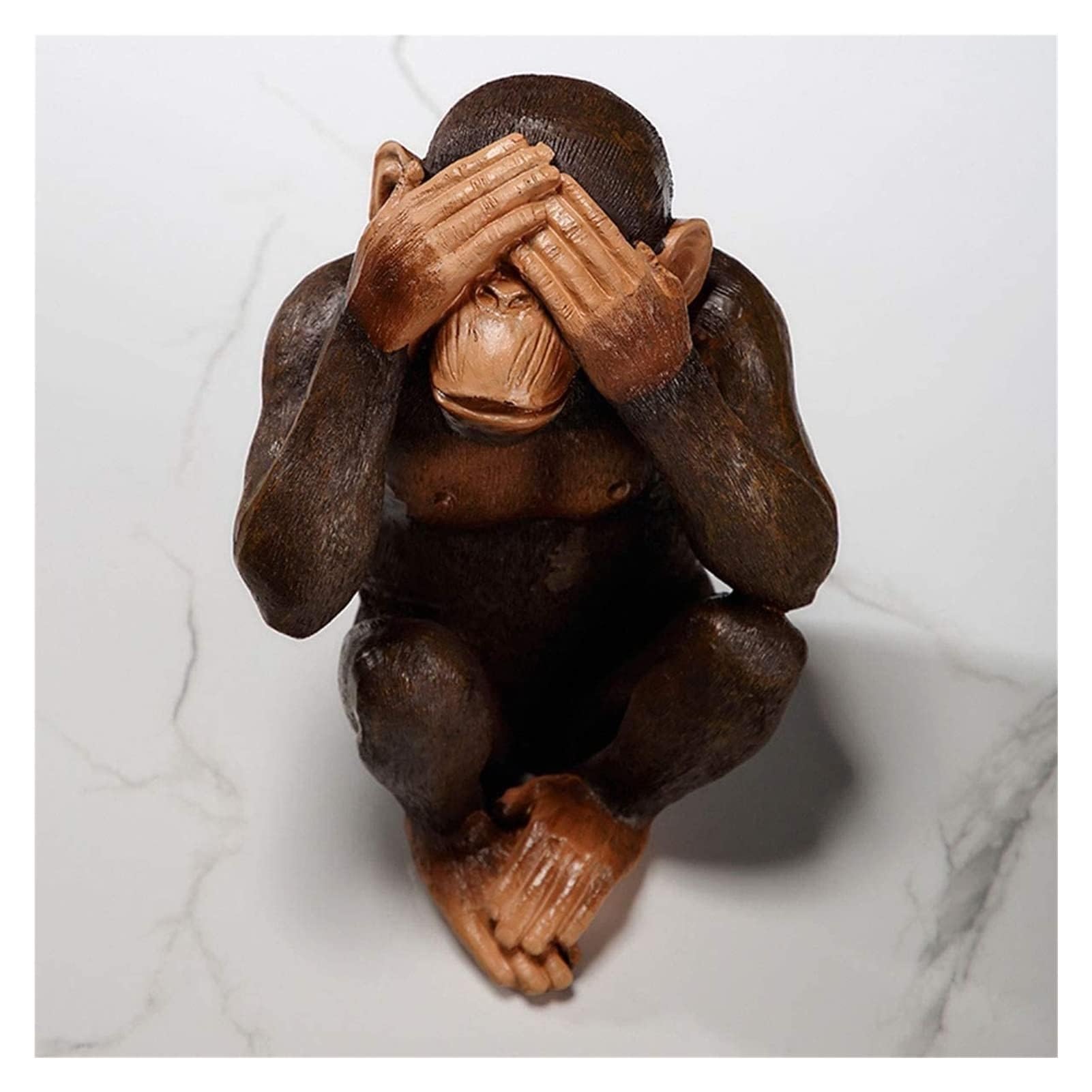 Artystyczna statuetka - dekoracja domu abstrakcyjne rzeźby głowy - figurka dekoracyjna na biurko, zestaw 3 sztuk, statuetka artystyczna, patrz, usłysz, mów bez złej małpy, figurka