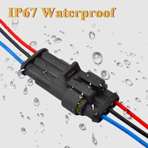 Miniatura 11 de Conectores eléctricos impermeables de 1Pin Way 16 AWG, macho y hembra, kit de enchufe de arnés de cable de 16 AWG adecuado para automóvil, camión