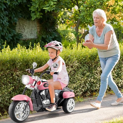Image of Costzon 6V Ride on Chopper Kids Motorcycle with Horn, Headlight(Laser Pink) | Battery Powered, 3-Wheel Stable Ride on Toys, Electric Toddler Motorcycle for Kids, Gift for Boys Girls