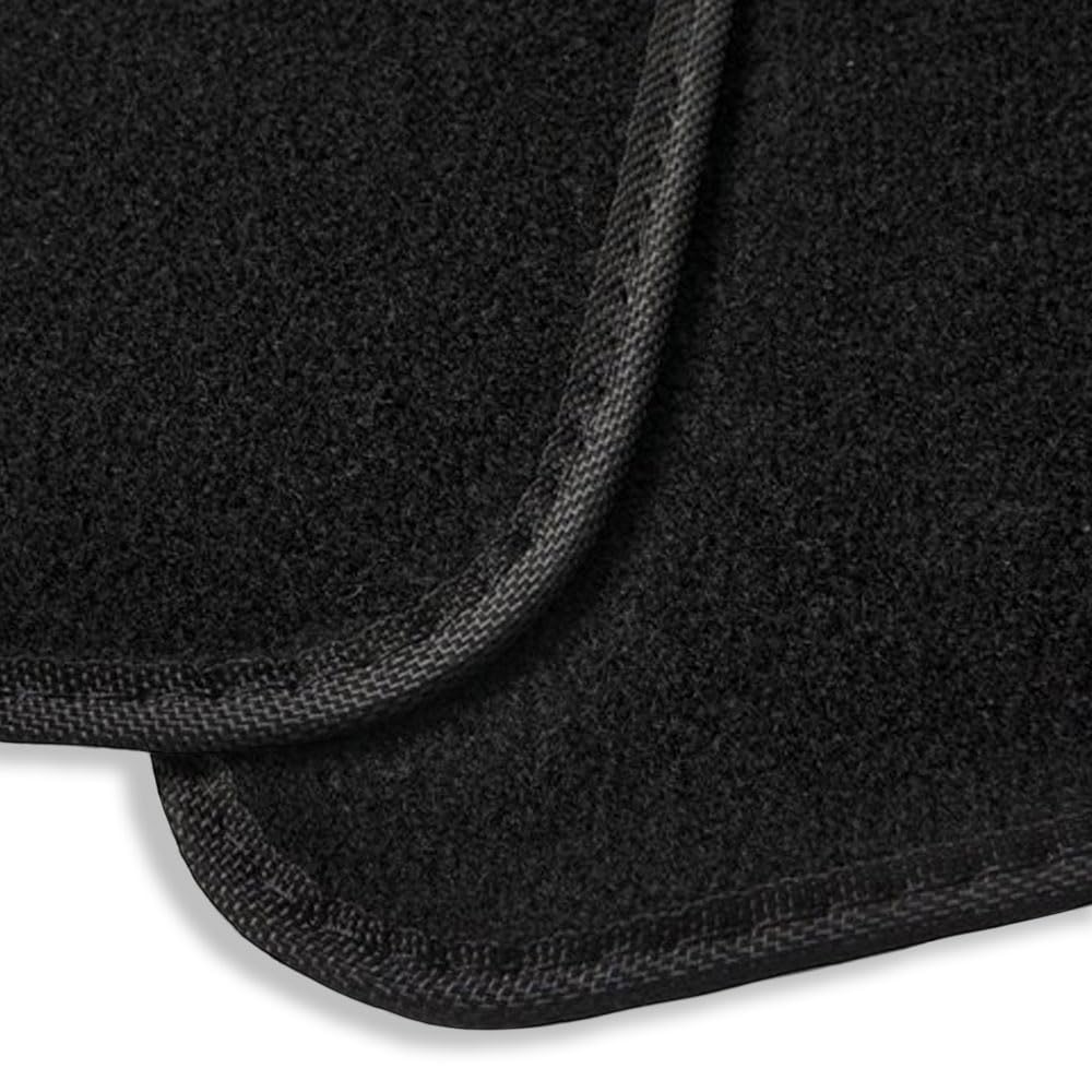 CarsCover Premium Vehicle Mats 4-Piece with Vinyl Heel Pad, Black Carpet Driver Passenger and Rear Floor Mats
