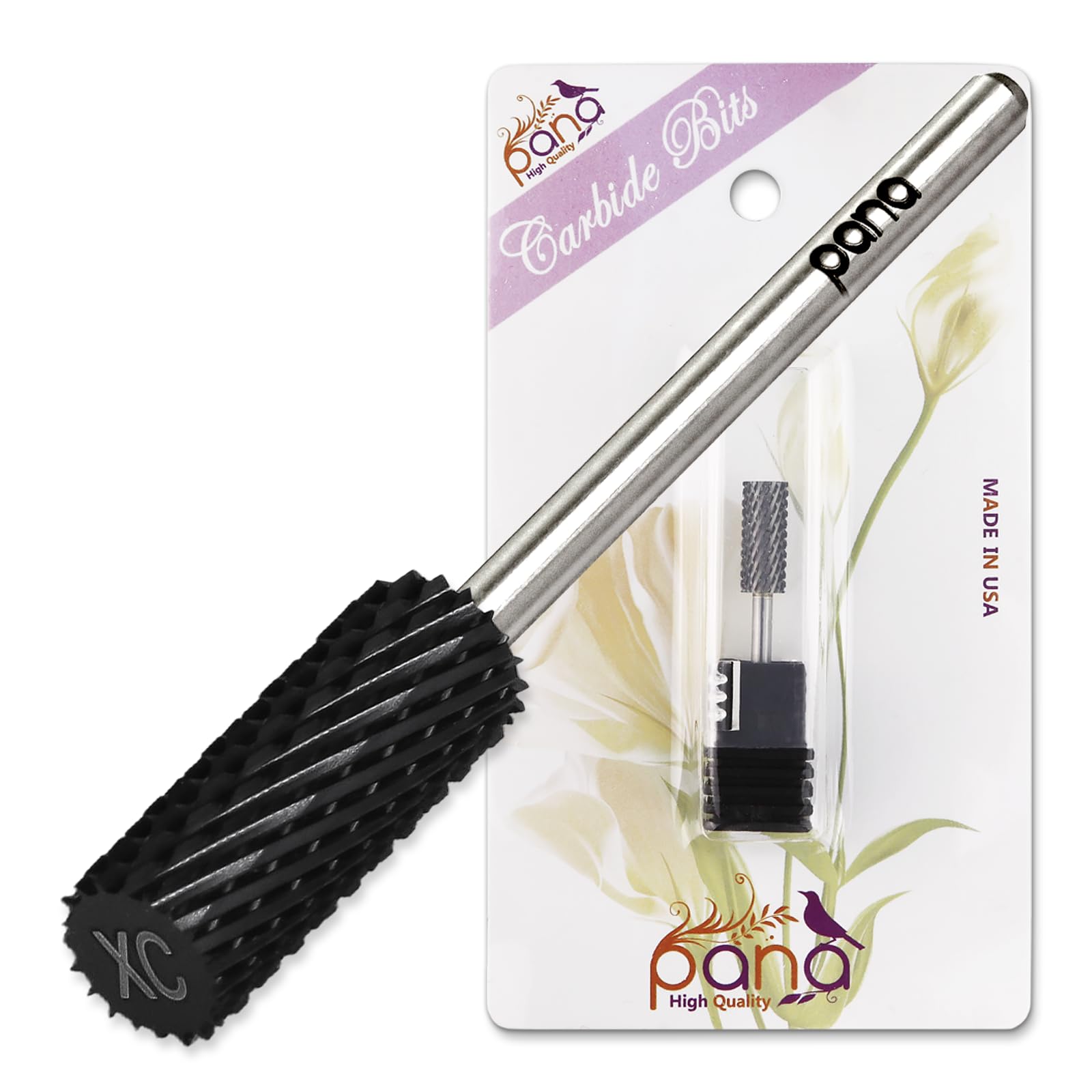 PANA Flat Top Small Barrel 3/32" Shank Size - (DLC Black, Extra Coarse Grit) - Fast remove Acrylic or Hard Gel Nail Drill Bit for Manicure Pedicure