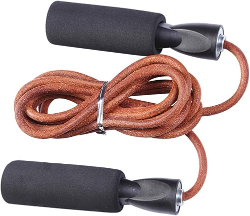 Adjustable Genuine Leather Jump Rope with Steel Wire and Bearing Professional Skipping Rope for Fitness Weight Loss Sports Training Suitable for