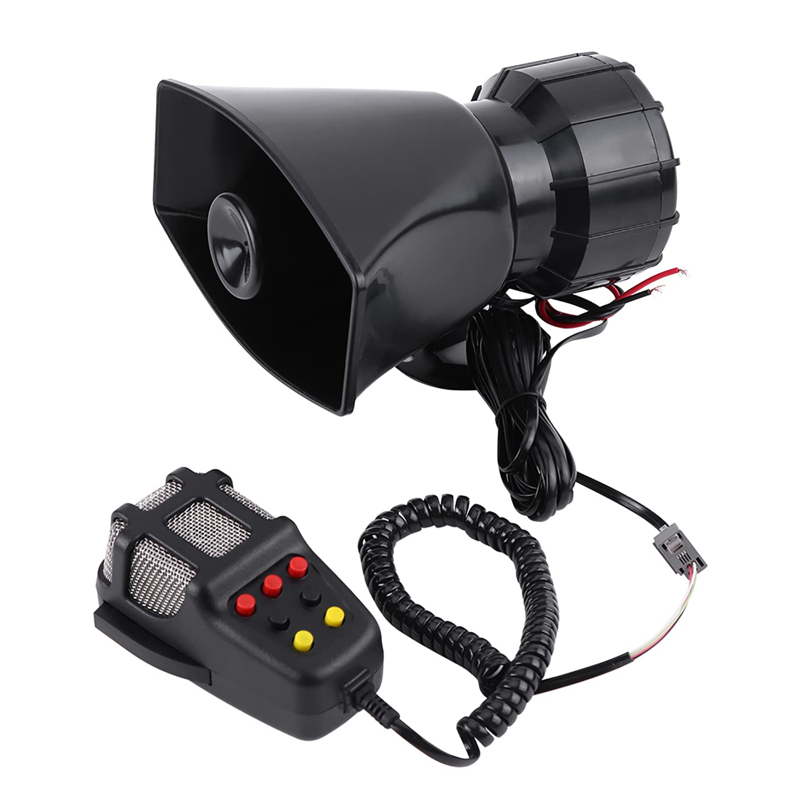 Clacson per auto con melodia, sirena per auto, 12 V, con altoparlante, clacson moto, con microfono, universale, sirena della polizia per auto, per moto, allarme stradale, vigili del fuoco malati