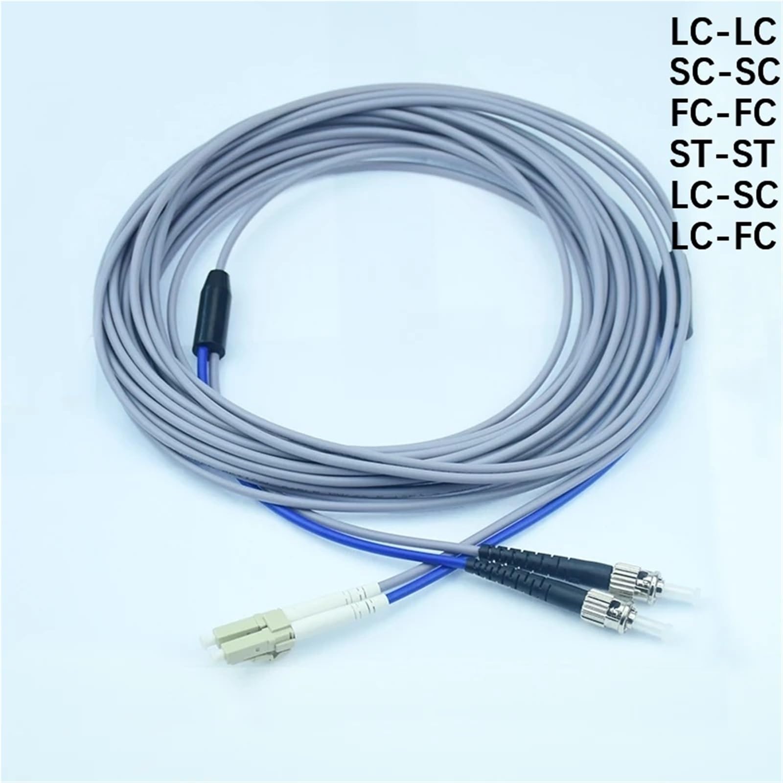 Latiguillo de Fibra óptica blindado 2C OM1, 2 núcleos, 1m, 2m, 3-m, 5m, 10m, 15m, 20m, 30m, SC, LC, FC, ST, UPC A, multimodo, 2 Fibras, Puente de Fibra óptica for Exteriores(2m 5pcs SC-SC OM1)