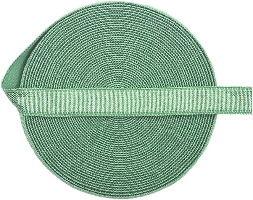 Nine Looms 10Y 3/8" Sage Green Fold Over Elastic Baby Headband Hair Tie Bra Strap Dress Elastic Bands for Sewing, Underwire Channeling for Bra Making (10Y 3/8" Sage Green)