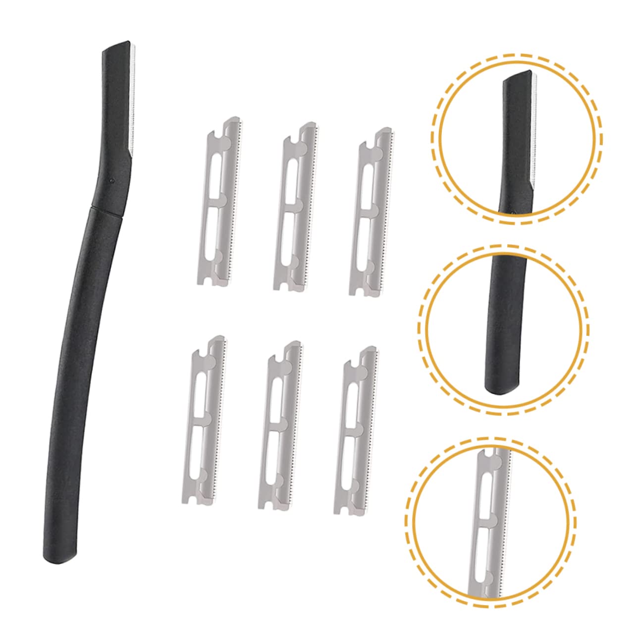 Beatifufu Gentle Facial Shaver with 6 Replacement Blades Eyebrow Razor for Women Travel-friendly Perfect Present Occasion